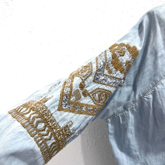 Boutique Embroidered Denim Kimono Jacket OS - Picture 7 of 9